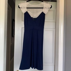 Crochet Knit Blue Dress